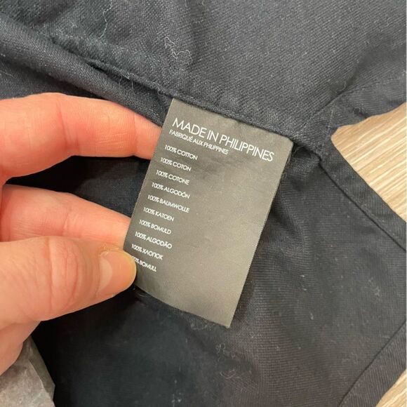 Club Monaco Flannel Cotton Blend Black Stand Color Casual Button Down Shirt - Picture 3 of 6